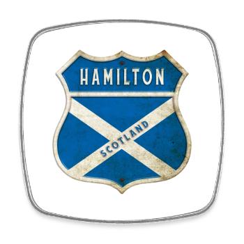 Hamilton Schottland Wappen Flaggen Design - Viereckiger Kühlschrankmagnet - Weiß - Vorne