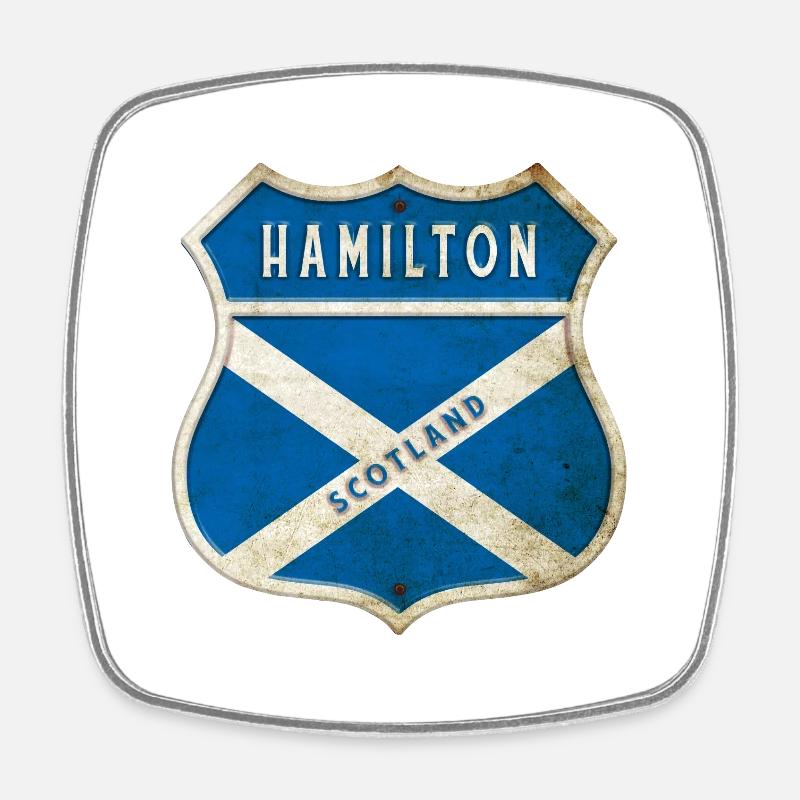 Drapeaux de l'Écosse Hamilton - Magnet carré - blanc