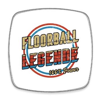Floorball Legende - Viereckiger Kühlschrankmagnet - Weiß - Vorne