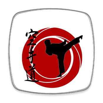 Karate - Viereckiger Kühlschrankmagnet - Weiß - Vorne