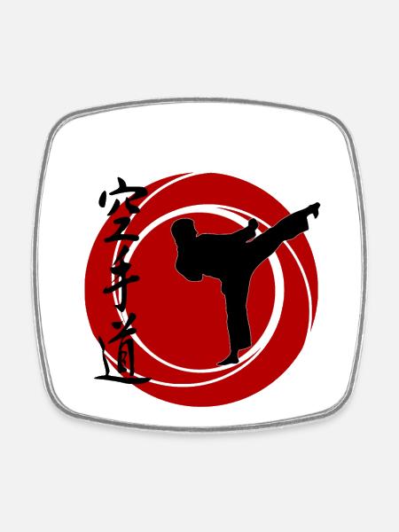 Karate - Viereckiger Kühlschrankmagnet - Weiß