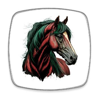 Face of Horse - Square fridge magnet - white - Front