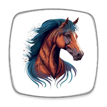 Horse Drawing - Square fridge magnet - white - Front