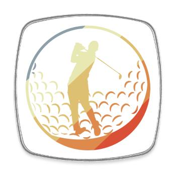 Golfer - Square fridge magnet - white - Front