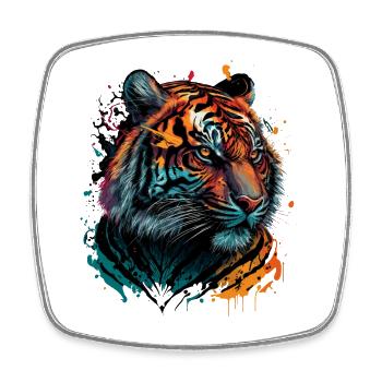 Colorful Tiger - Square fridge magnet - white - Front