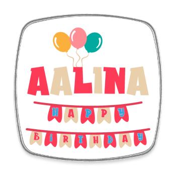 Aalina t-shirt joyeux anniversaire t-shirt - Magnet carré - blanc - Devant