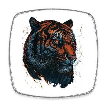 Tiger - Predator - Square fridge magnet - white - Front