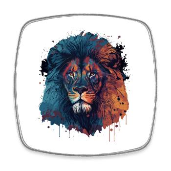 Lion Illustration - Magnet carré - blanc - Devant