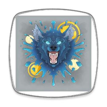 Blue Ink Spirits - Evil Ink Wolf - Poster - Square fridge magnet - white - Front