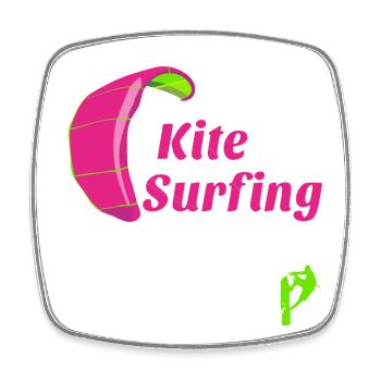 Kitesurfen - Viereckiger Kühlschrankmagnet - Weiß - Vorne