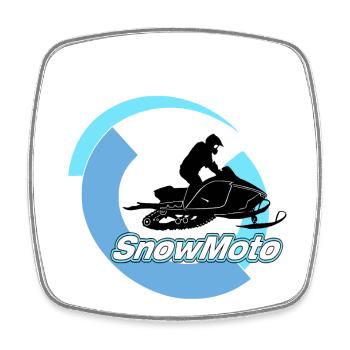snowmobile - Square fridge magnet - white - Front