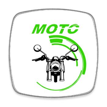 Motorcycle - Square fridge magnet - white - Front