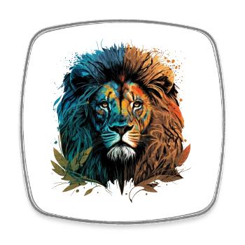 Millésime Tête de Lion - Magnet carré - blanc - Devant