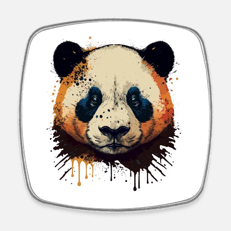Süßer Panda - Viereckiger Kühlschrankmagnet - Weiß
