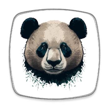 Very Serious Panda - Square fridge magnet - white - Front