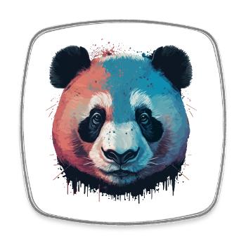 Panda Painting - Square fridge magnet - white - Front
