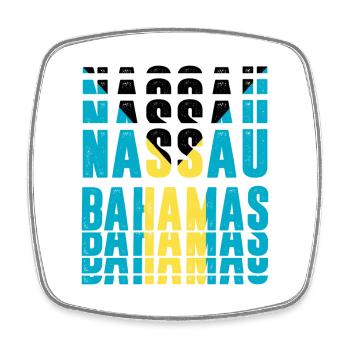 Nassau Bahamas flag design - Square fridge magnet - white - Front