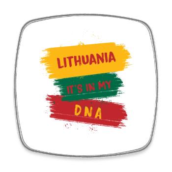 Lithuania is in my DNA - Square fridge magnet - white - Front