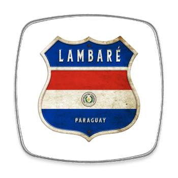 Lambaré Paraguay Wappen Flaggen Design - Viereckiger Kühlschrankmagnet - Weiß - Vorne