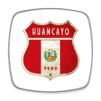Huancayo Peru coat of arms flag design - Square fridge magnet - white - Front
