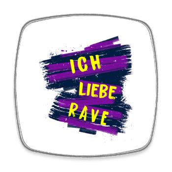Ich liebe Rave - Viereckiger Kühlschrankmagnet - Weiß - Vorne