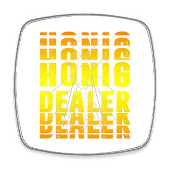 Honig Dealer Design - Viereckiger Kühlschrankmagnet - Weiß - Vorne