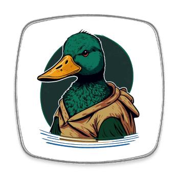 Drôle de canard - Magnet carré - blanc - Devant