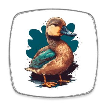 Petit Canard - Magnet carré - blanc - Devant