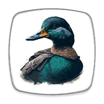Duck Looking - Square fridge magnet - white - Front