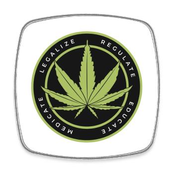 Green mandate: legalize regulate - Square fridge magnet - white - Front