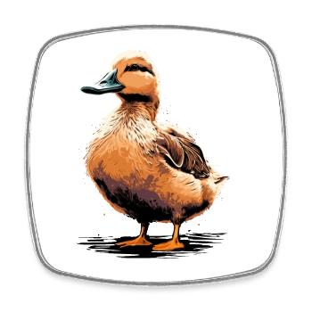 Junge Ente - Viereckiger Kühlschrankmagnet - Weiß - Vorne