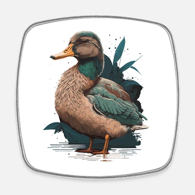 Duck Duck - Square fridge magnet - white
