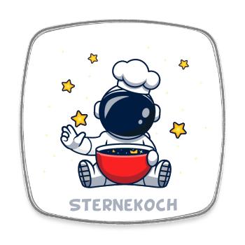 SterneKoch (Sternchen-Suppe-Edition) - Viereckiger Kühlschrankmagnet - Weiß - Vorne