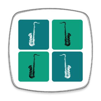 Saxophone design - Square fridge magnet - white - Front