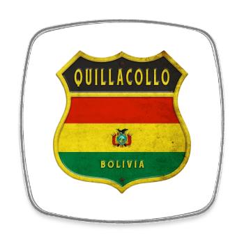 Quillacollo Bolivia coat of arms design - Square fridge magnet - white - Front