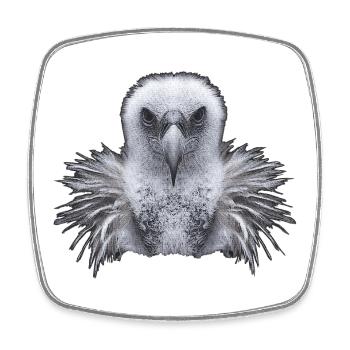 vogelmotive männer, rgänsegeier kopf, greifvogel - Viereckiger Kühlschrankmagnet - Weiß - Vorne