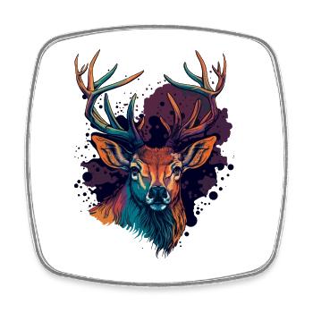Deer Art - Square fridge magnet - white - Front