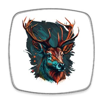 Amoureux des cerfs - Magnet carré - blanc - Devant