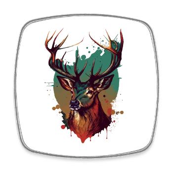 Funny Dear Head - Square fridge magnet - white - Front