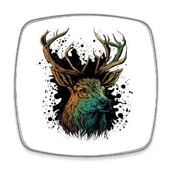 Antlers Head - Square fridge magnet - white - Front
