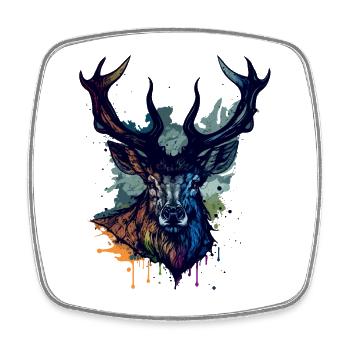 Deer Mullet - Square fridge magnet - white - Front