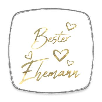 Bester Ehemann Gold - Viereckiger Kühlschrankmagnet - Weiß - Vorne