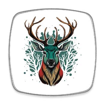Amoureux du cerf - Magnet carré - blanc - Devant