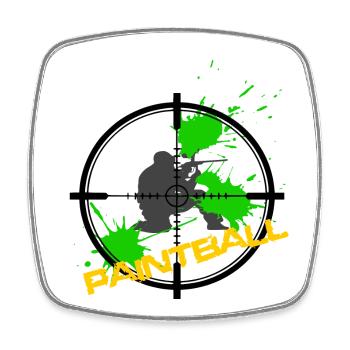 Paintball - Square fridge magnet - white - Front