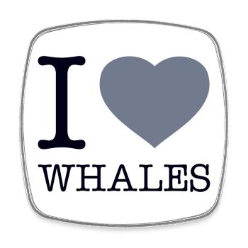 I LOVE WHALES - Viereckiger Kühlschrankmagnet - Weiß - Vorne