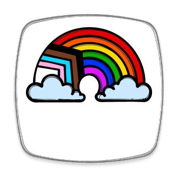 Lgbt Homo Regenbogen Gleichberechtigung Beziehung - Viereckiger Kühlschrankmagnet - Weiß - Vorne