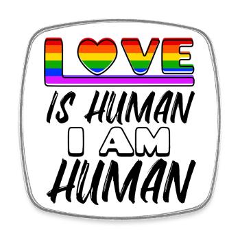 Liebe Regenbogen Menschenrechte Statement Lesben - Viereckiger Kühlschrankmagnet - Weiß - Vorne