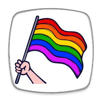 Regenbogenfahne Lgbt Homosexuell Sexualität - Viereckiger Kühlschrankmagnet - Weiß - Vorne