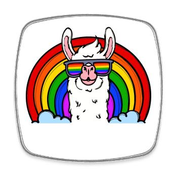 Bisexual Lama Lgbt Rainbow Human Rights Gay - Square fridge magnet - white - Front