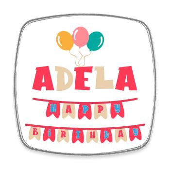 Adela t-shirt joyeux anniversaire t-shirt cadeau - Magnet carré - blanc - Devant